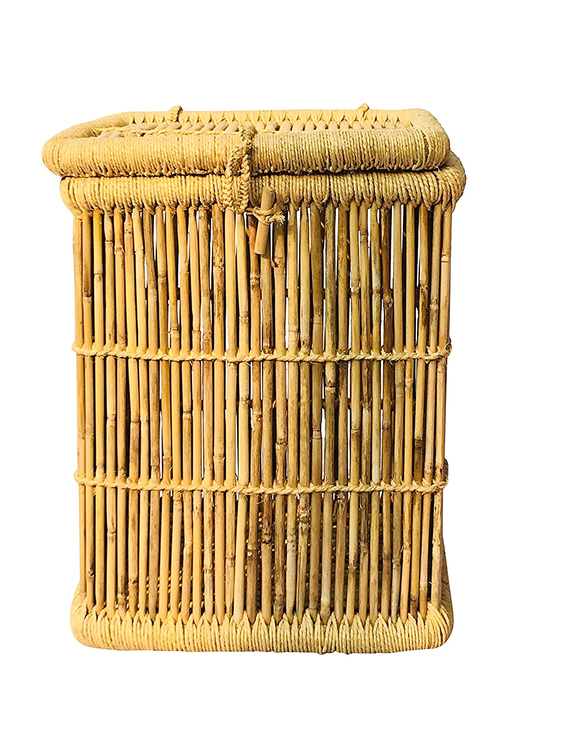 HOMCOM Bamboo Dirty Clothes Basket capacità 100L cesto portabiancheria con  Flip e borsa a 2 scomparti