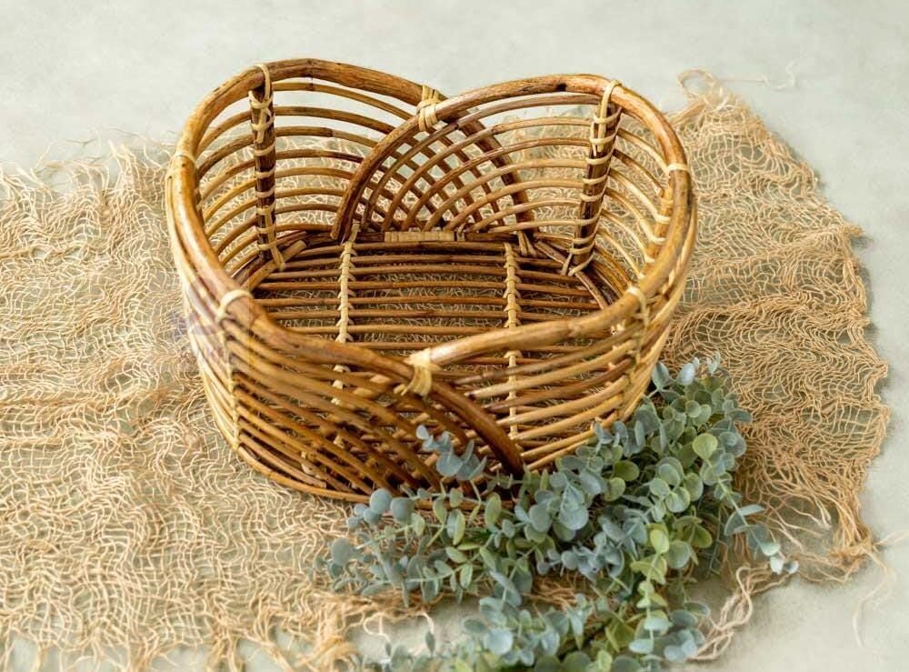 Bamboo Cane Newborn Photography Boat shape Basket,posing basket for